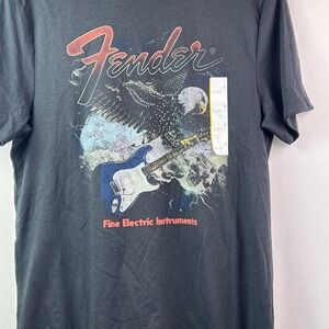 Fender Mens Graphic T-Shirt Charcoal Grey Eagle Guitar Music Tee Small New